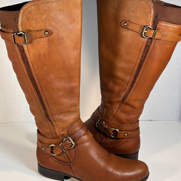 WOMEN'S BROWN LEATHER BOOTS SIZE 8 - Picture 5 of 16
